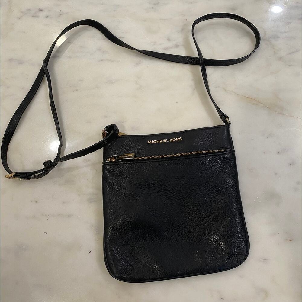Michael Kors Black Leather Crossbody Purse